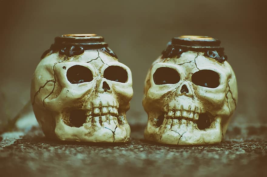 crani i ossos creuats, horripilant, Halloween, crani, os de crani, estrany, por, os, mort, horror, cap