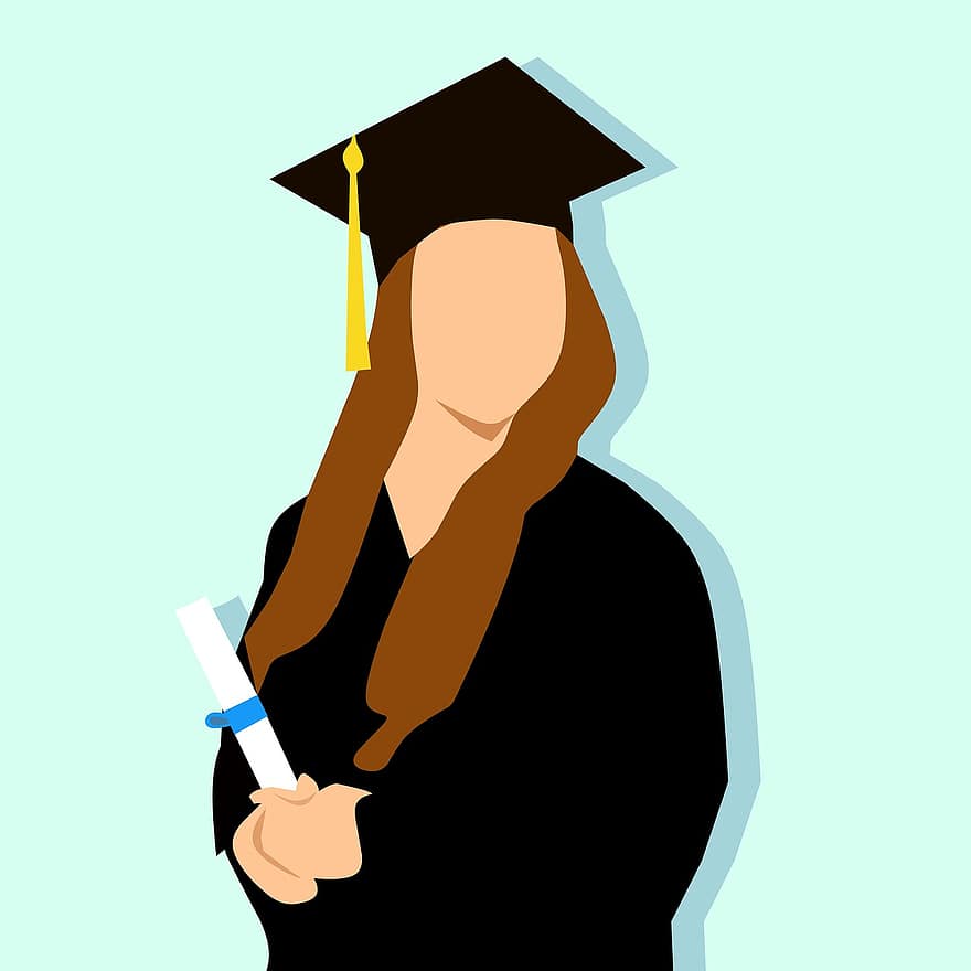 l'obtention du diplôme, Université, femmes, une seule femme, étudiant, les femelles, bonheur, éducation, portrait, diplôme, étudiant à l'université