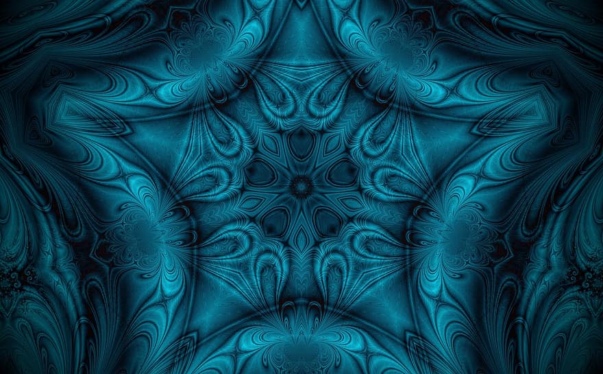 Rosette, Mandala, Kaleidoskop, Blauer Hintergrund, blaue Tapete, Ornament, Tapete, Dekor, dekorativ, symmetrisch, Textur