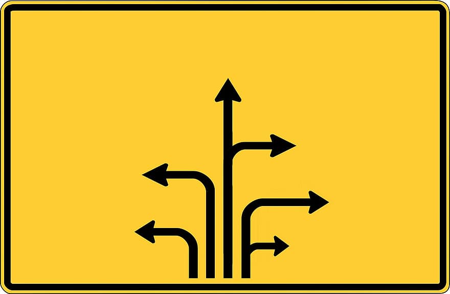 vägskylt, pilar, pil, riktning, Nästa, höger