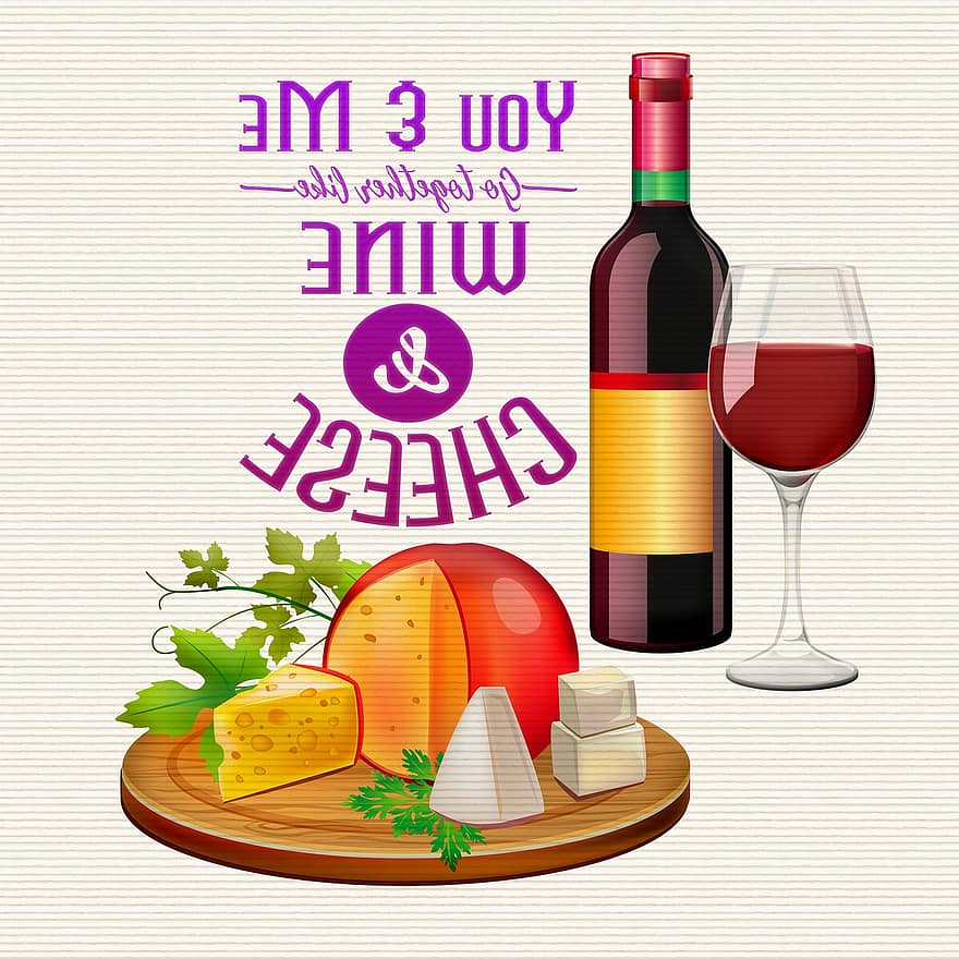 Wein und Käse, Lustiger Wein, Glas, Getränk, Französisch, köstlich, Essen, Alkohol, Stangenbrot, Wein, Deko