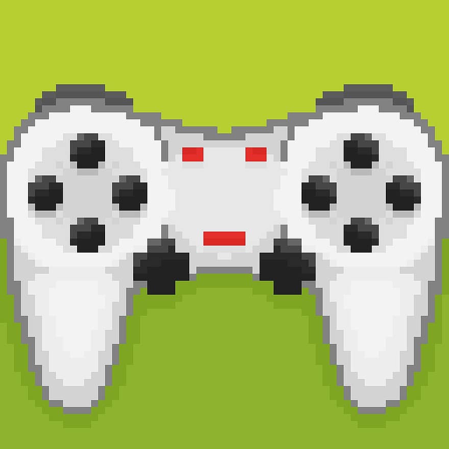 Pixel Art, Gaming Console, Game Controller, Console, Gaming, Video Game, Joystick, illustration, vector, fun, leisure games