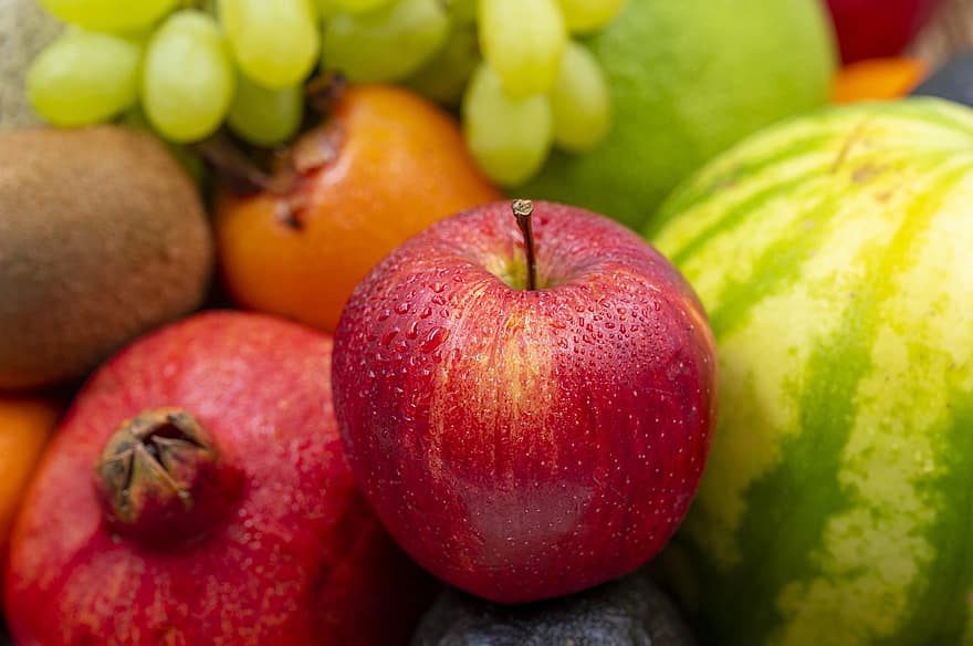 μήλο, φρούτα, διάφορων ειδών, διάφορα φρούτα, φρέσκο, παράγω, φρέσκα φρούτα, νωπά προϊόντα, υγιής, συγκομιδή, φαγητό