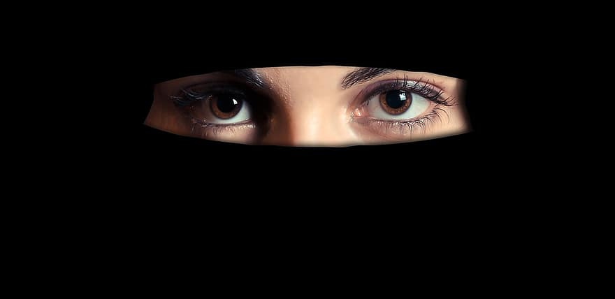 niqabia, uskonto, nainen, muslimi, tyttö, muslimien nainen, islam, burka, perinne, vaate, veiling