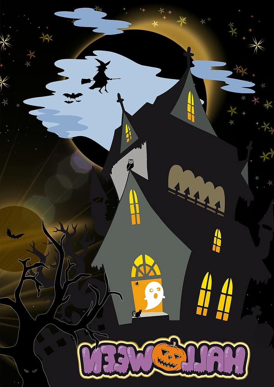 Helovinas, apsėstas namas, vaiduokliai