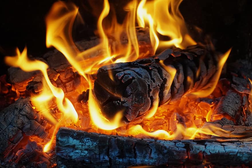 fogo, chama, lareira, fogueira, calor, quente, inflamável, queimar, lenha, marca, ardente