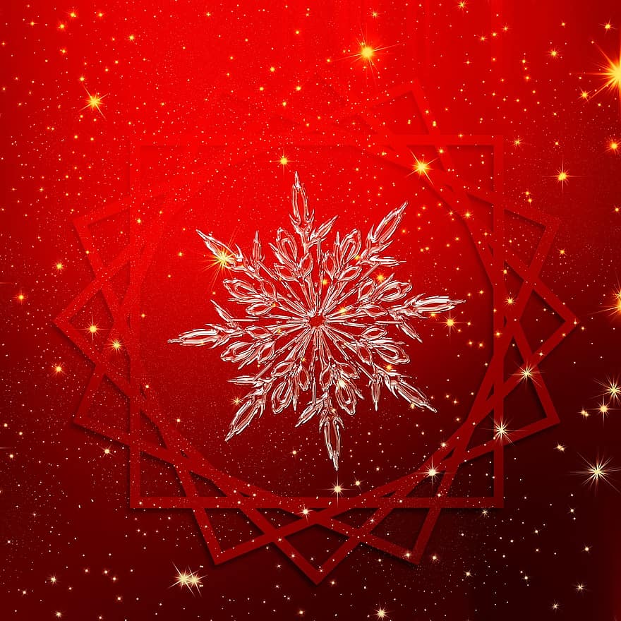Kerstmis, ster, ijskristal, sneeuwvlok, achtergrond, komst, sterrenhemel, kersttijd, structuur, schijnend, poinsettia