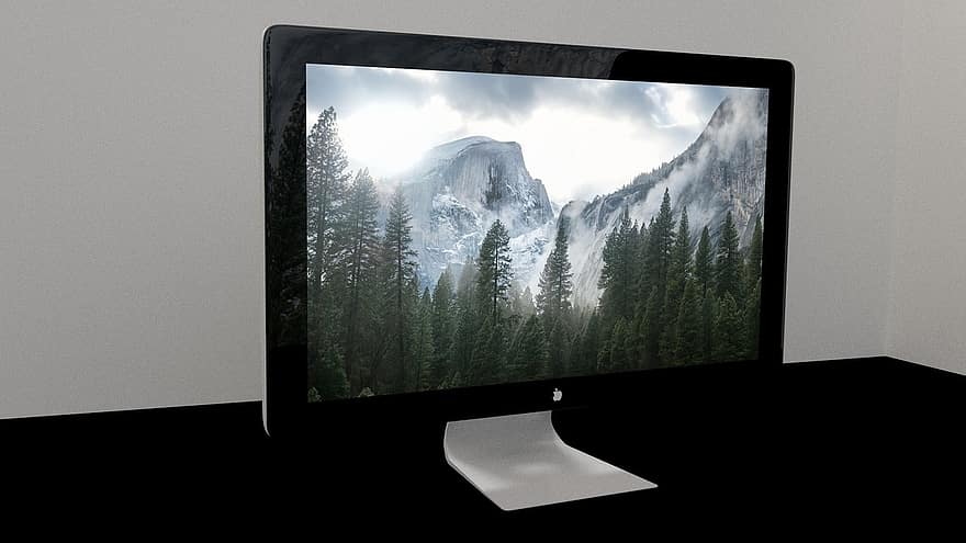 imac, ābolu, dators, Mac dators, ekrānā, monitoru, dizains, darbvirsmu, birojs, ābolu dators, digitāls