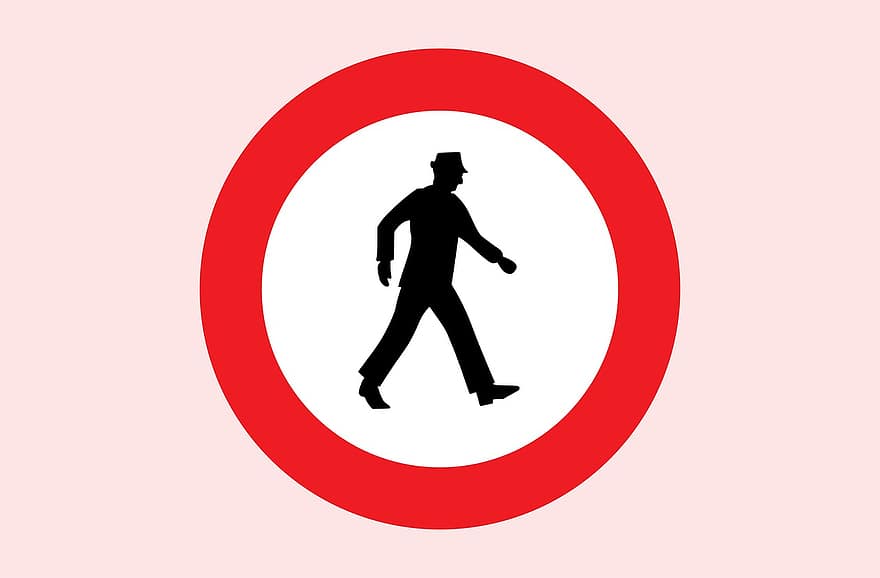 Pedestrian, Crossing, Walking, Sign, Road, Warning, Red, Reflective, Traffic, Ride, Attention