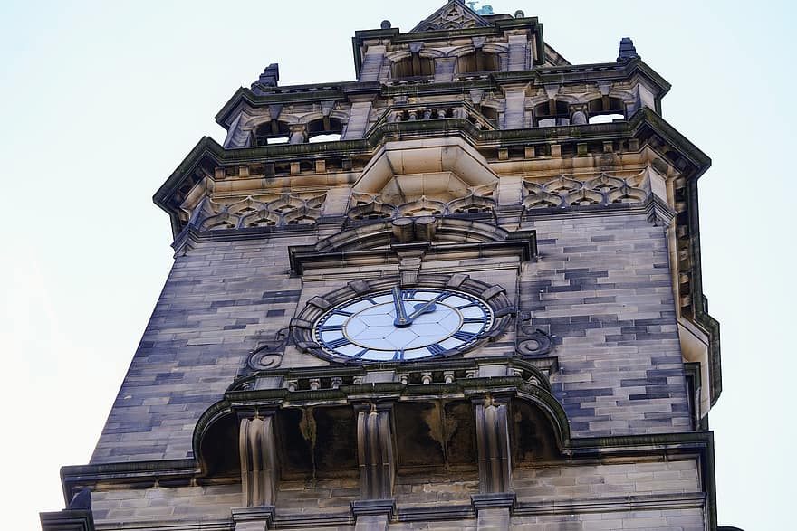 mairie, la tour, l'horloge, point de repère, vieil immeuble, bâtiment, Sheffield