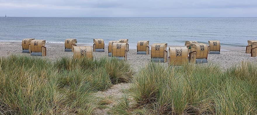 platja, mar, cadires de platja, Illa de Fehmarn, recreació, vacances, relaxa't, gaudeix, turisme