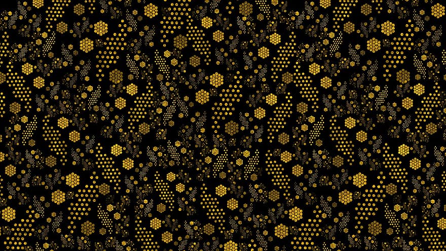 honningkake mønster, sekskant mønster, Svart og gul bakgrunn, bakgrunns, Dekor Bakgrunn, design, Kunst, scrapbooking, dekorasjon, mønster, bakgrunn