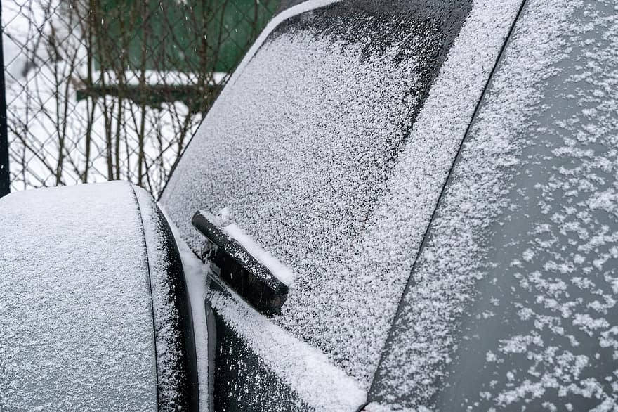 Auto, Winter, Schnee, Straße, Frost, Natur