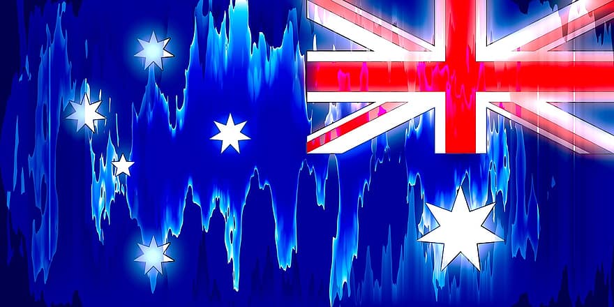 オーストラリア、国旗、旗、国の色、全国の、誇り、愛国者、愛国心、設計、下品な、漫画