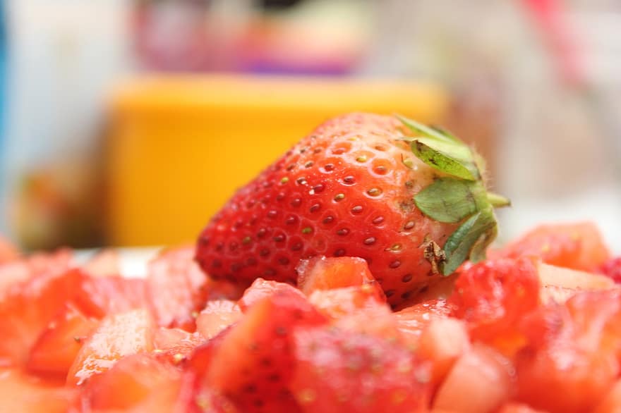 фрукти, полуниця, органічні, здоровий