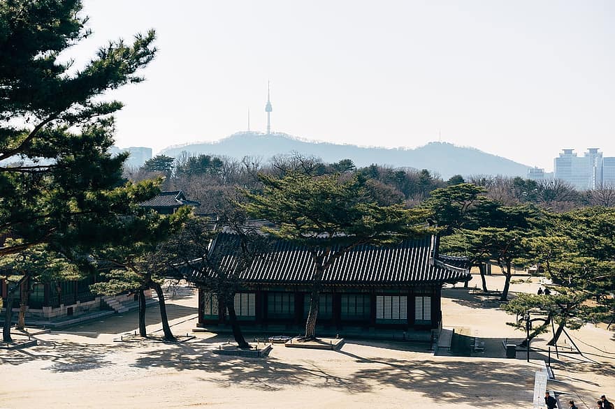 منتزه ، منزل ، ملكي ، قصر ، جاذبية ، السياحة ، معلم معروف ، حضاره ، سيول ، Gyeongbok-gung ، التاريخ