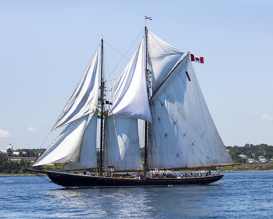 perahu, berlayar, laut, samudra, di luar rumah, hidung biru, Nova Scotia, sekunar, pelayaran, kapal laut, perahu layar
