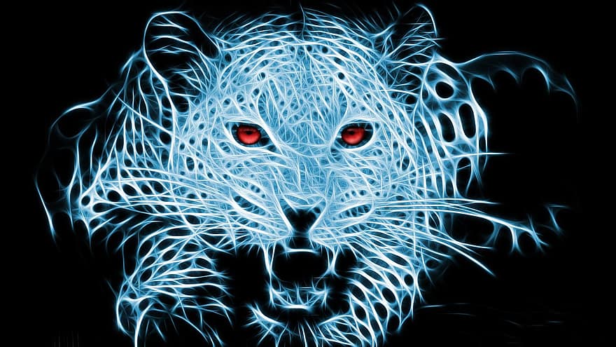 eläimet, leopardi, fractal