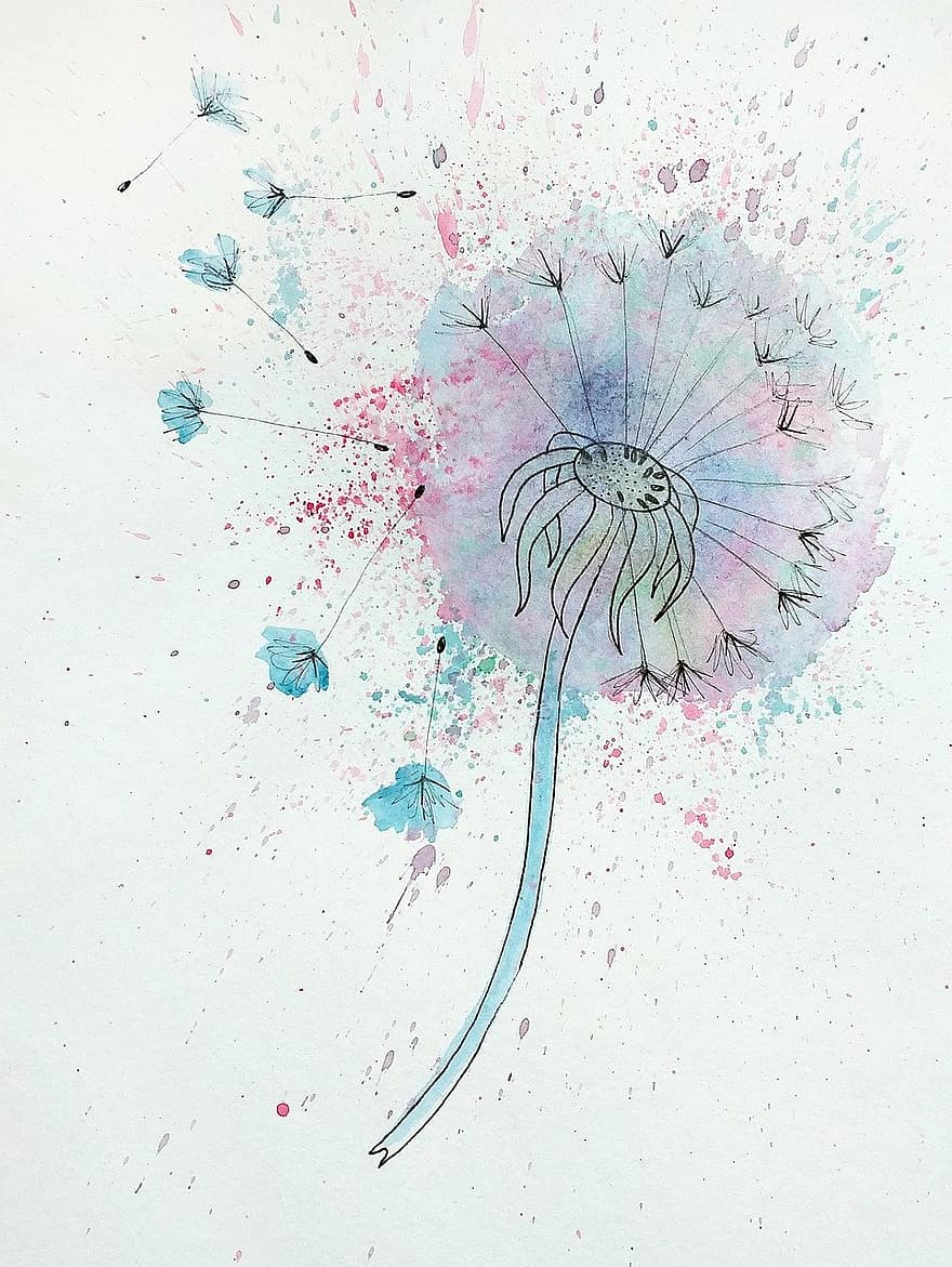 flower, dandelion, art