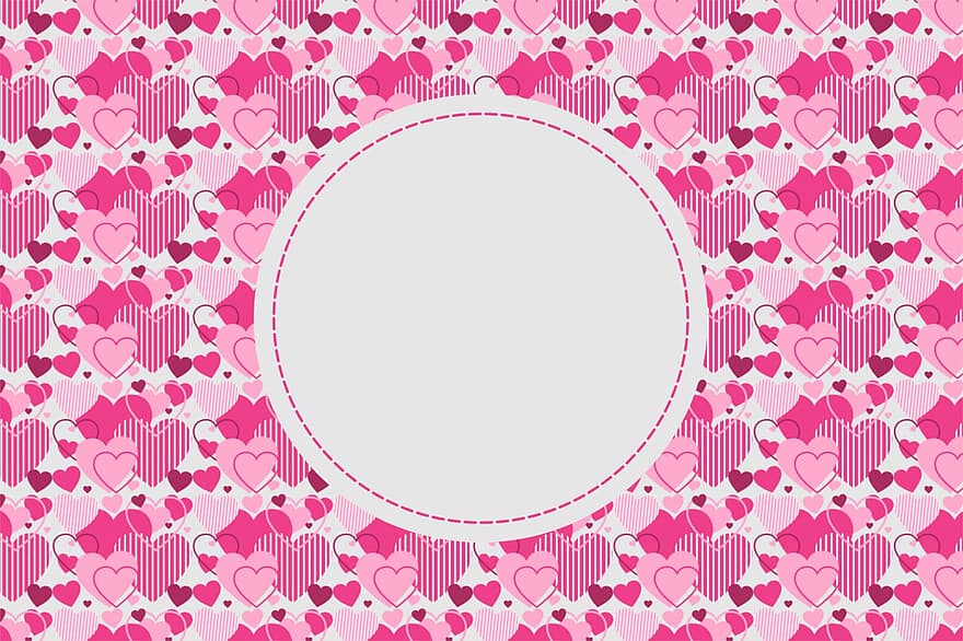 post-, Valentijn, harten, achtergrond, rosa, ontwerp