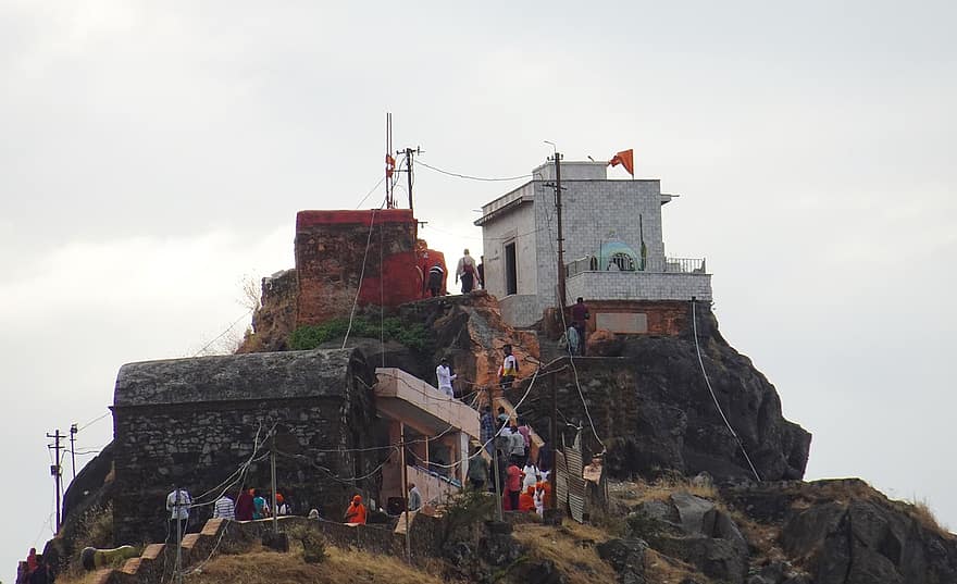 hegy, Girnar, templom, szikla, gerinc, tájkép, junagadh