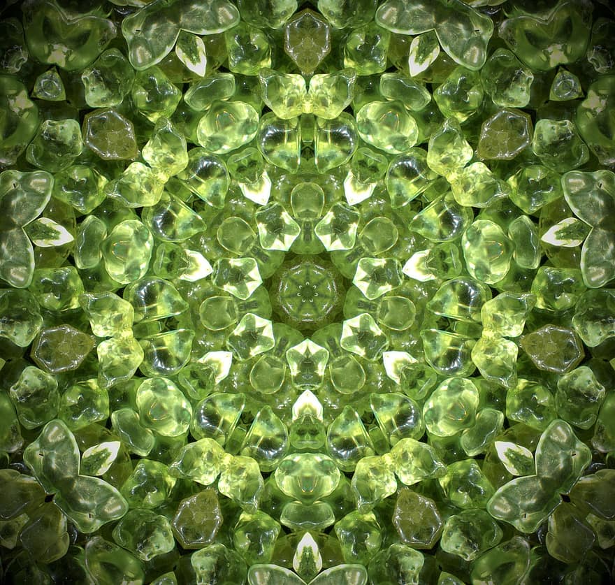 мандала, калейдоскоп, Фон из драгоценных камней, зеленый фон, зеленые обои, драгоценный камень, орнамент, розочка, обои на стену, оформление, декоративный