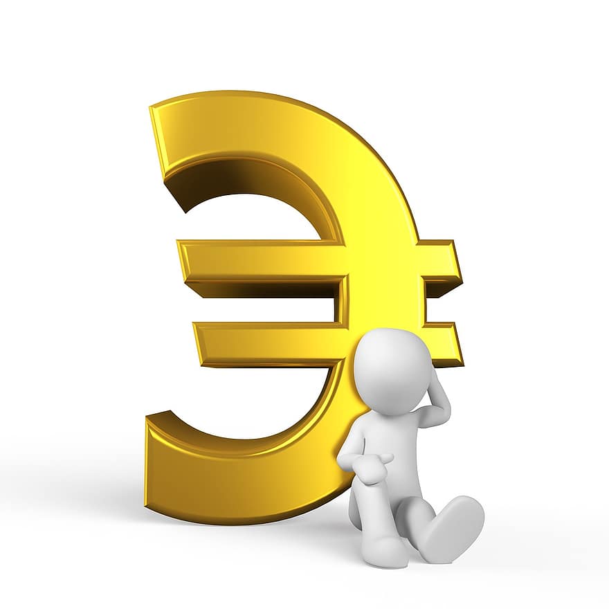 euro, peníze, úspěch, kov, kovové peníze