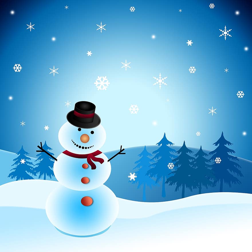 Winter, Urlaub, Schneemann, Jahreszeit, Hintergrund, Textur, Blau, Weiß, saisonal, Winter Hintergrund, Schnee