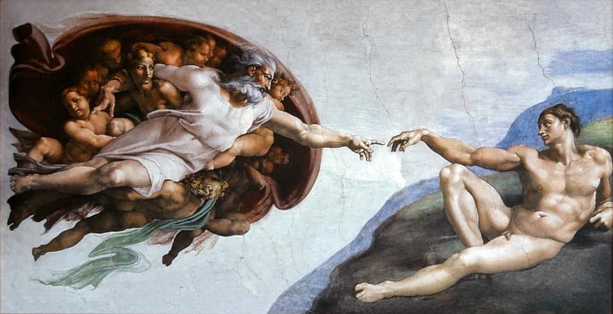 The Creation Of Adam, Michelangelo, Painting, Sistine Chapel