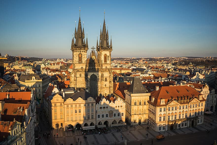 Prahoje, Čekijos Respublika, Europa, sostinė, praha, bokštas, istorinis centras, pastatas, architektūra, namas, senamiesčio aikštė
