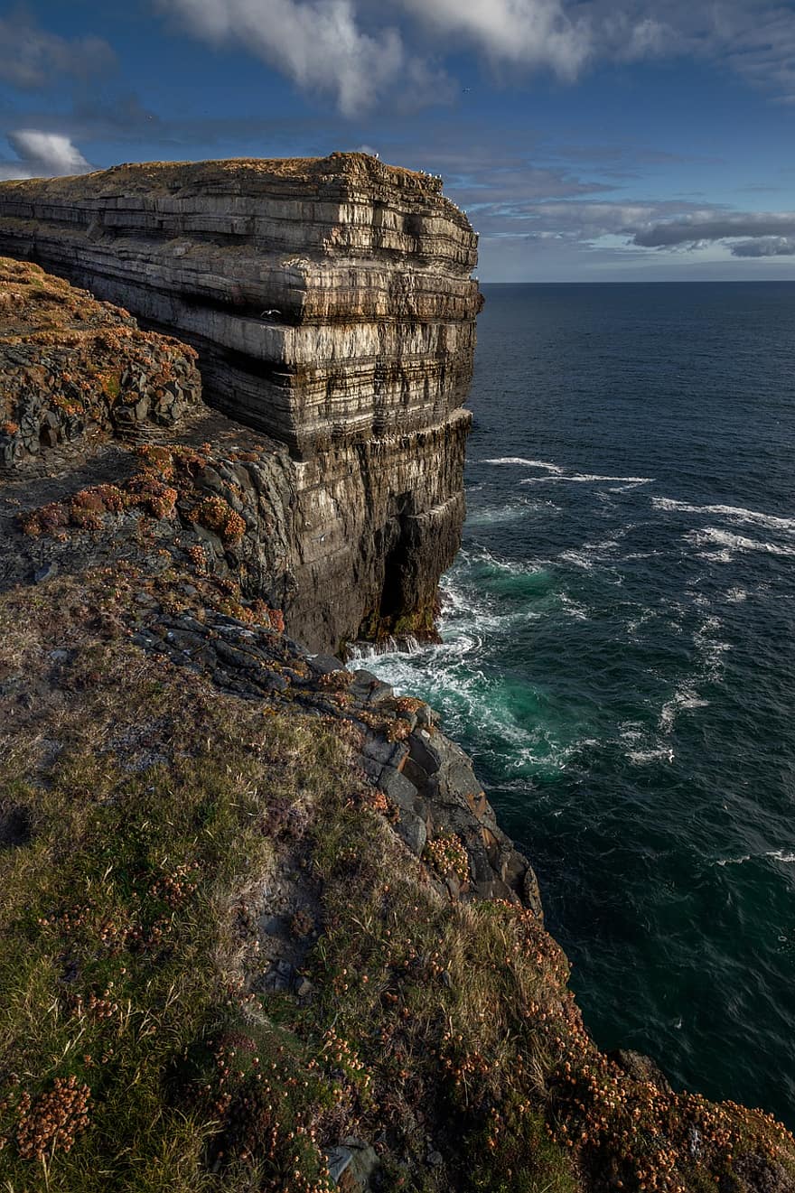 скелі, Ірландія, море, краєвид, узбережжя, рок, атлантичний, малюнок, скеля, подорожі, ірландський