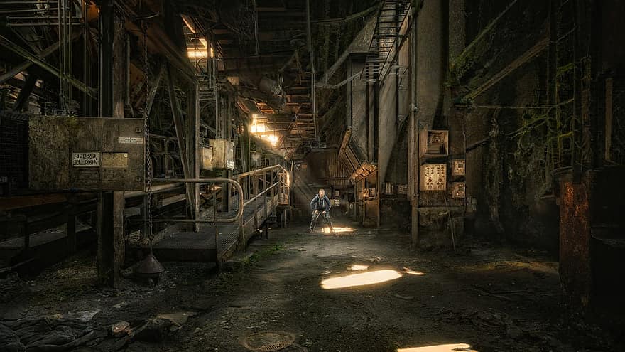 Factory, Steel Mill, Abandoned Place, Abandoned Factory, Industry, Grim, Factory Building, Industrial Plant, men, dark, dirty