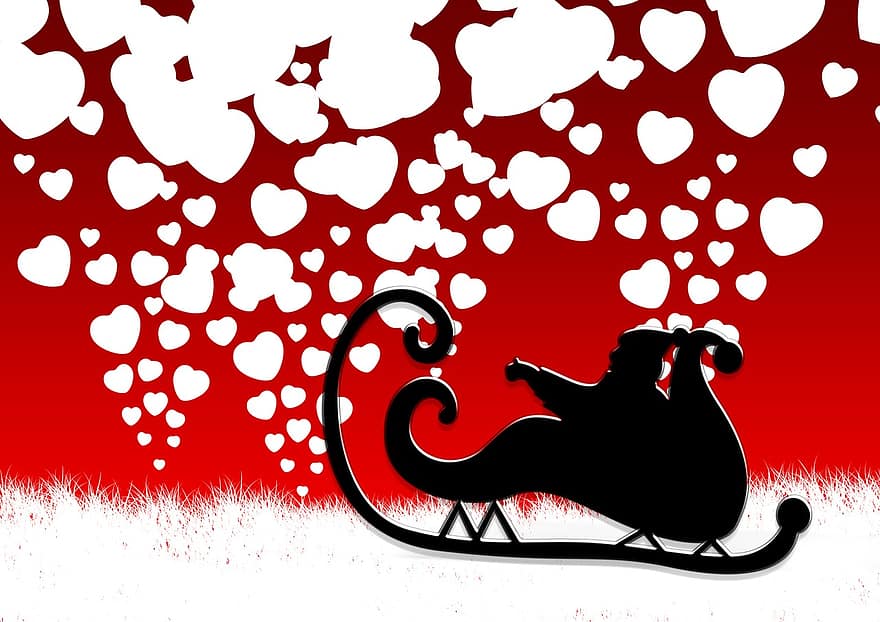 diapositiva, Babbo Natale, Nicholas, cuore, sagome, silhouette, Avvento, decorazioni per alberi, Natale, dicembre, celebrazione