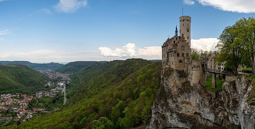 hrad, rytířský hrad, středověk, historický, mezník, lichtenstein, pohádka, příběh, baden-wuerttemberg, architektura, slavné místo