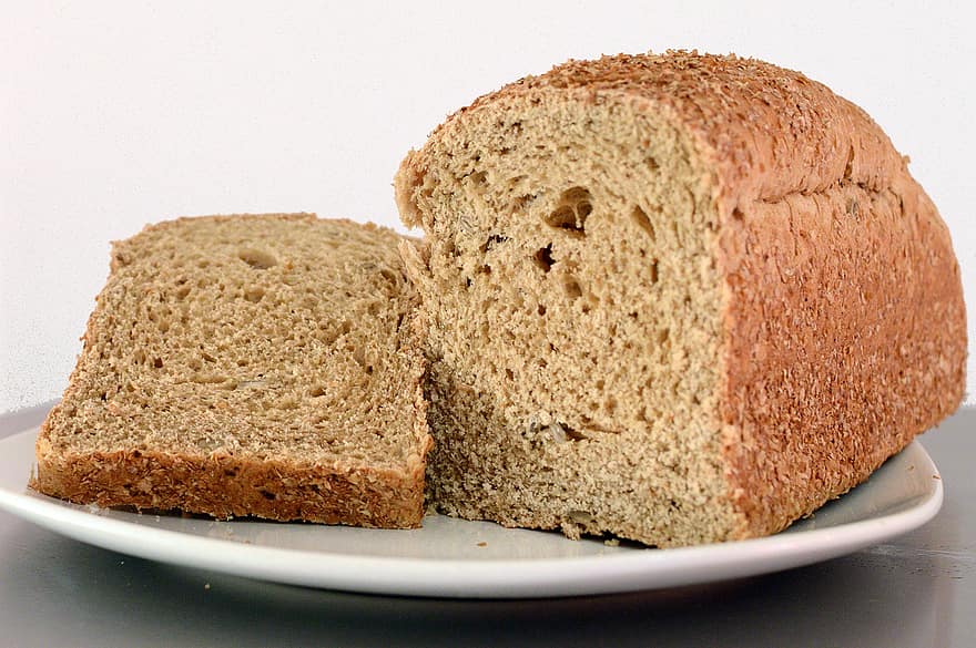 kenyér, integrál, búza, egészséges, tányér