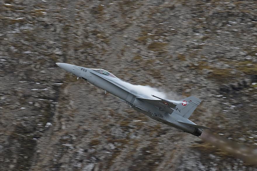 Boeing F A-18 Hornet, Kamp fly, turbine, militære fly, Jet træning, luftvåben, Schweiz, Axalp