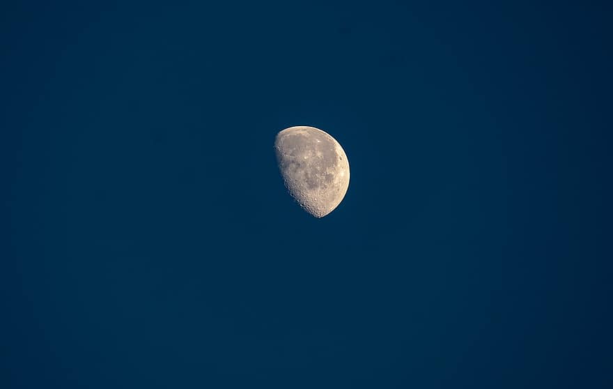 Luna, media Luna, espacio, cráteres, creciente, planeta