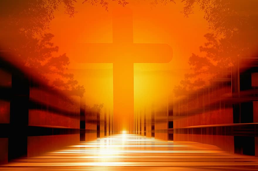تعبر ، جسر ، الإيمان ، غروب الشمس ، دين ، بعيدا ، الله ، السيد المسيح ، طريق الحياة ، تأمل ، يصدق