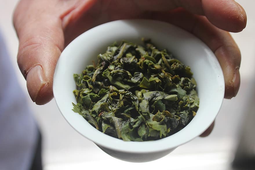 Tieguanyin, Tee, getrocknete Blätter, Blätter, anxi tieguanyin tee, Chinesischer Oolong-Tee, organisch