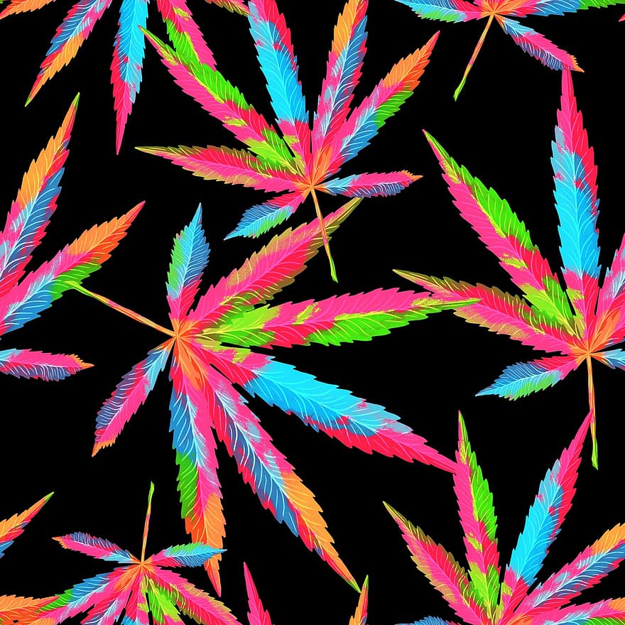marijuana, modèle, Contexte, coloré, feuille, plante, cannabis, herbe, pot, chanvre