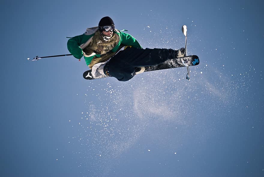 main ski, bermain ski, pemain ski, salju