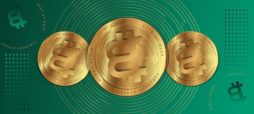 Bitcoin, Krypto, Kryptowährung, Blockkette, bisschen, virtuell, Digital, online, Zeichen, Bergbau, Banner