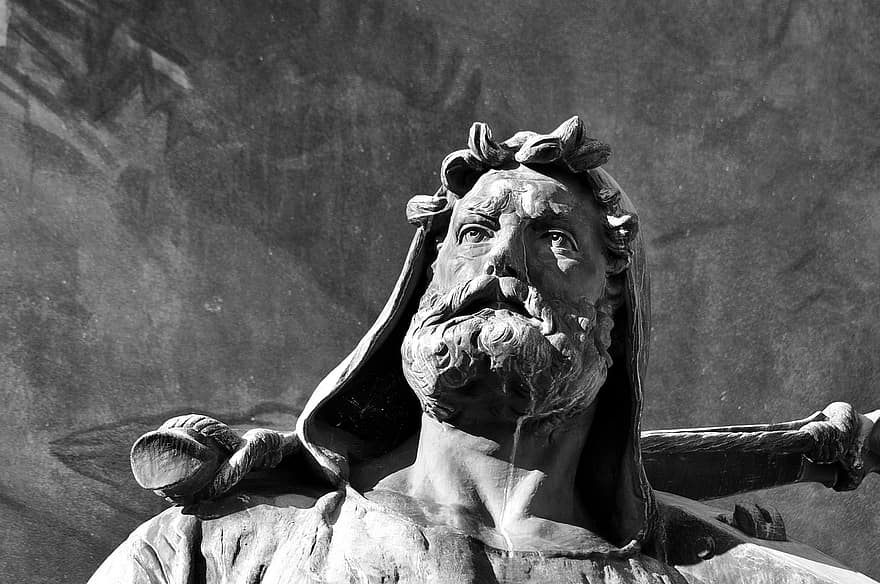 szobor, emlékmű, Wilhelm Tell, Altdorf, svájci, szimbólum, hős, william mondja, Részlet, bronz, ötvözet