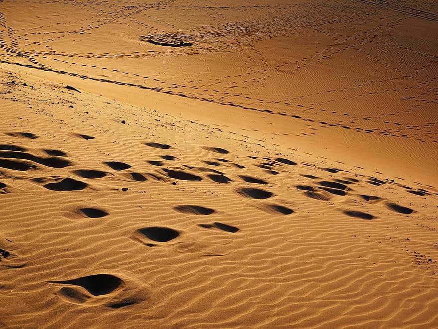 Sand, Natur, Wüste, draußen, Sanddüne, Fußabdruck, Landschaft, Muster, trocken, Hintergründe, trockenes Klima