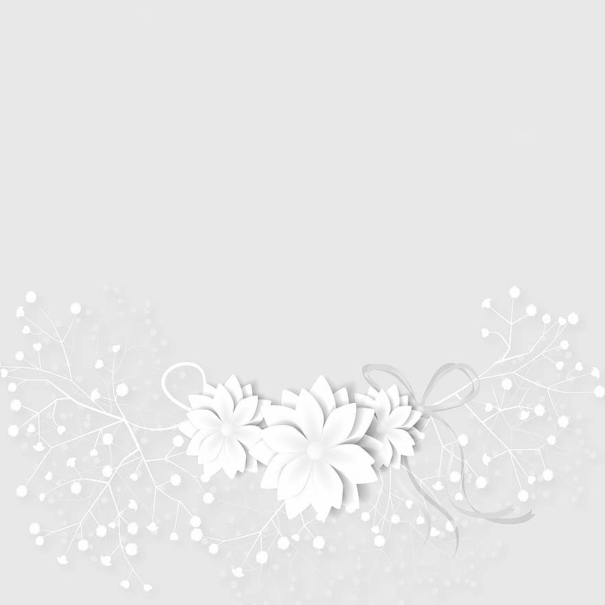 papel digital, flores, fronteira, floral, flores brancas, flores de papel, ornamental, decoração, padronizar, copie o espaço, convite