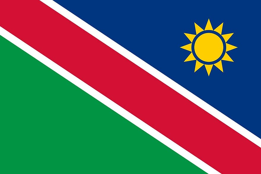 Namibija, Afrika, vėliava, Šalis, nacionalinis, simbolis, tauta, ženklas, pasaulyje, kelionė, geografija