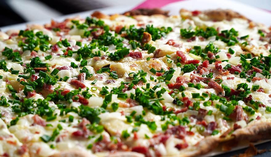 food, tarte flambée, cheese, freshness, close-up, meal, gourmet, salad, healthy eating, vegetable, lunch