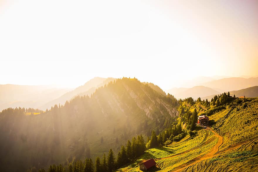 Germany, Alps, Wallpaper, Bavaria, Mountains, Landscape, Alpine, Nature, Berchtesgaden, Hochgrat, Sunset