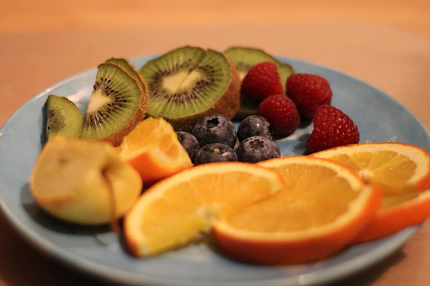 फल, पोषण, कार्बनिक, नाश्ता, स्वस्थ, खाना, विटामिन, प्लेट, बेर, ताज़गी, पौष्टिक भोजन