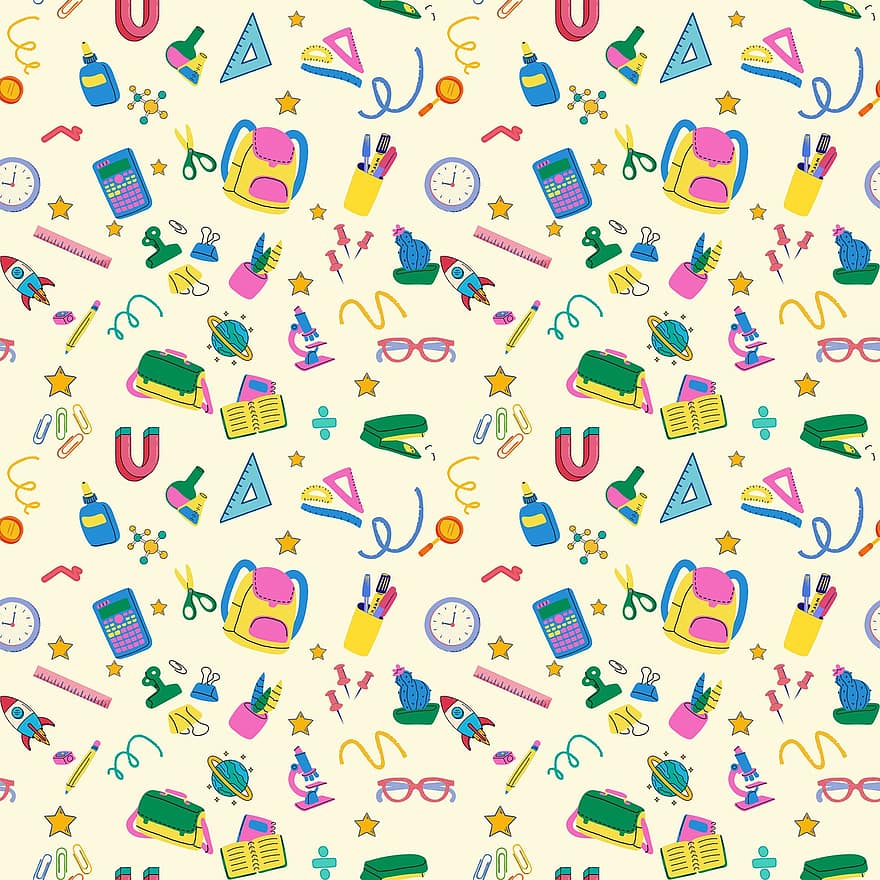 patroon, school-, zak, potlood, driehoek